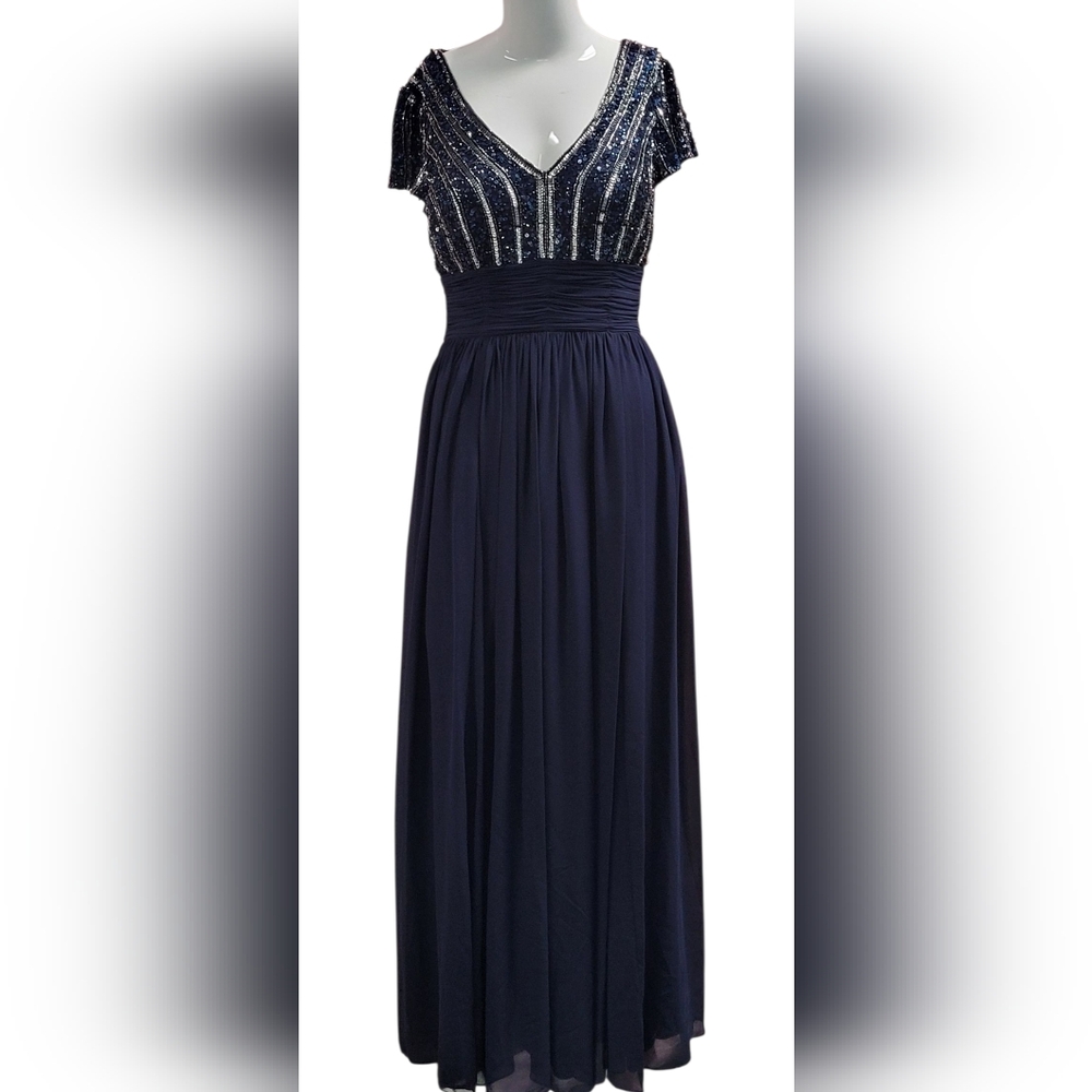Elegant Navy Blue Maxi Dress